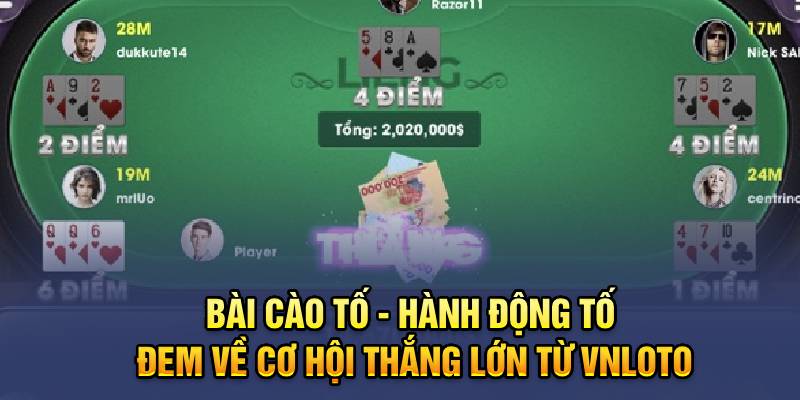 Bài Cào Tố - Hành Động Tố Đem Về Cơ Hội Thắng Lớn Từ Vnloto